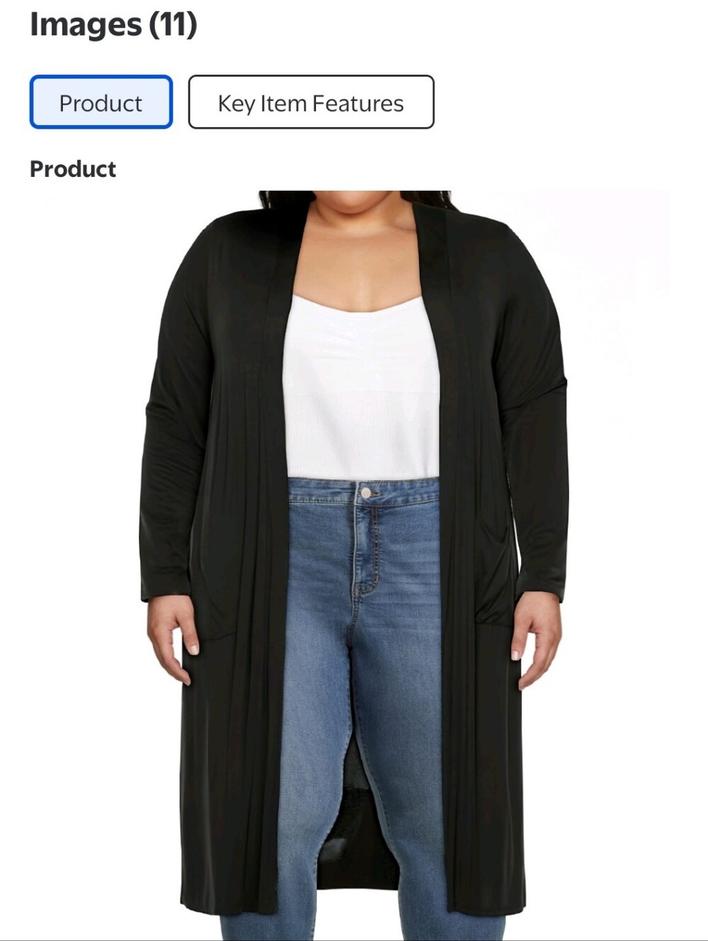 Long 3X Black Cardigan